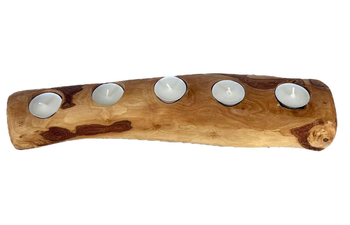 Handcrafted Olive Wood Candle Holder