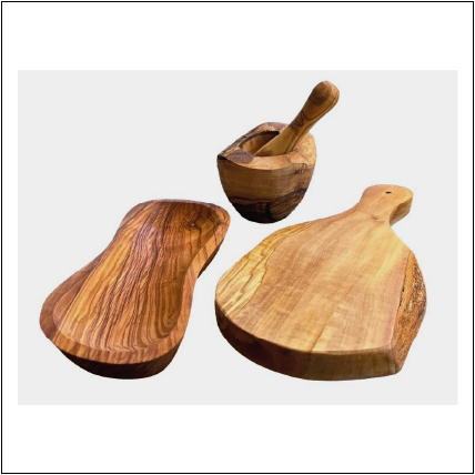 Olive Wood Kitchen Gift Set – 3 Hand-Carved Pieces